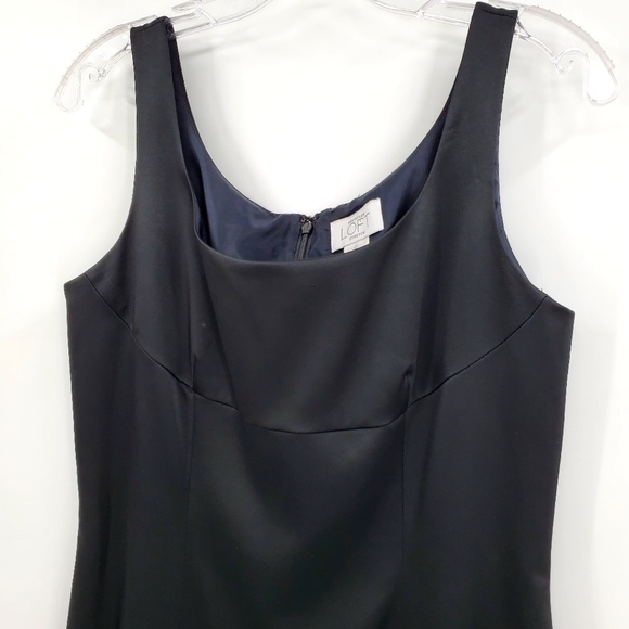 Ann Taylor Loft Black Satin Sheath Dress - Picture 2 of 9